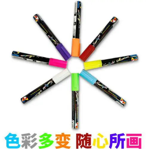 Набор из 8 неоновых жидких маркеров с двумя наконечниками 6 мм|Детали