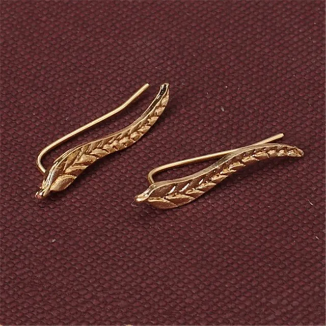 Gold Серьги Ушные Модные индивидуальные металлический лист Brincos простые ушные развертки обертывание альпинистские листовки Клип серьги-наручники для женщин - Окраска металла: Gold