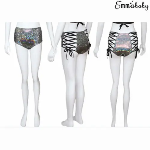 Летние Клубные Женские сексуальные шорты с высокой талией на шнуровке Клубная