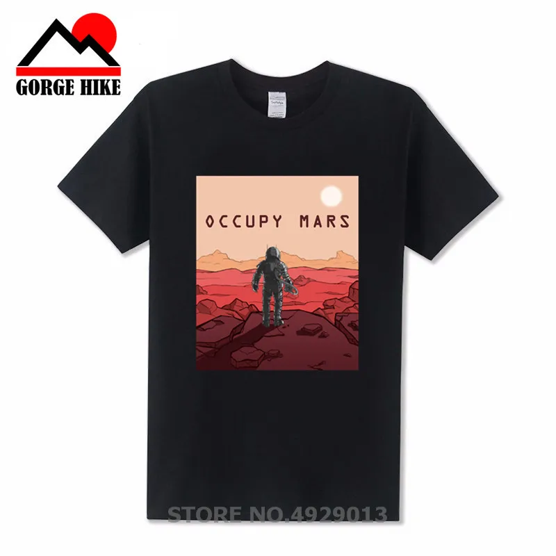 New Star Occupy Mars Adventure Space X Tshirts Volcanic Planet Rocks Men t shirt Back To The Future Galaxy Astronau Wars T Shirt | Мужская