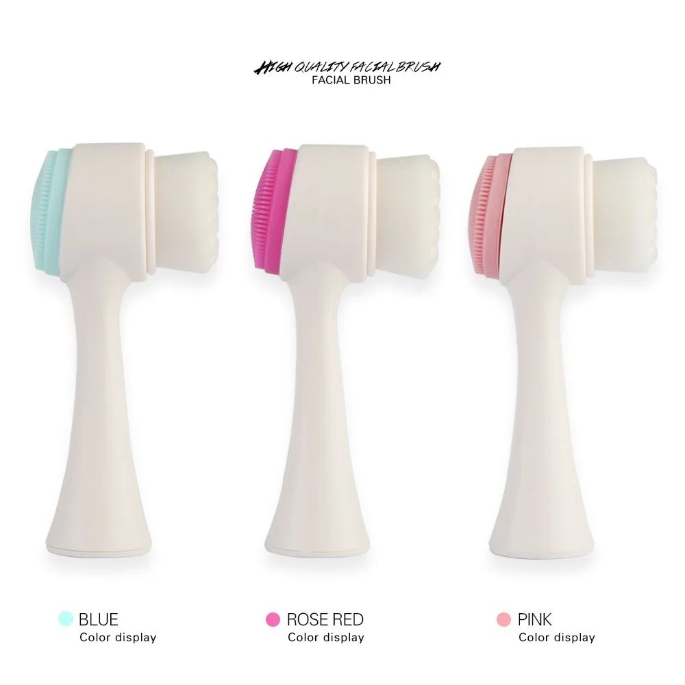 POZILAN 2in1 лицо щетка для очистки Уход за кожей 3D Стиральная Очиститель Exfoliator Pore акне