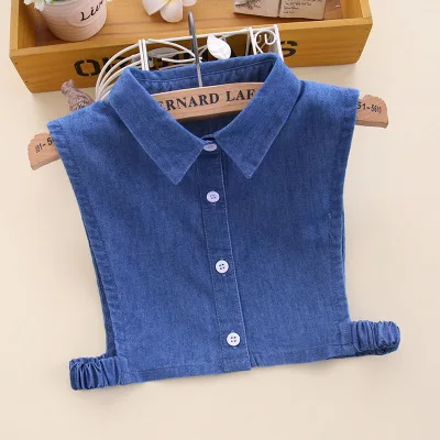 jean girls kids Kraagie/Детская рубашка с искусственным воротником и вышивкой в виде медведя для девочек, со съемными воротниками, хлопковая рубашка с искусственным воротником для детей, Kraagie Nep, с имитацией воротника - Цвет: jean girls kids