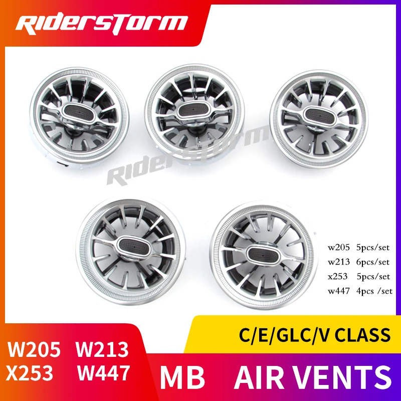 Для w205 w213 X253 C class C200 C180 E E43 E450 GLC w447 v turbine air vent Серебристые/красные вентиляционные