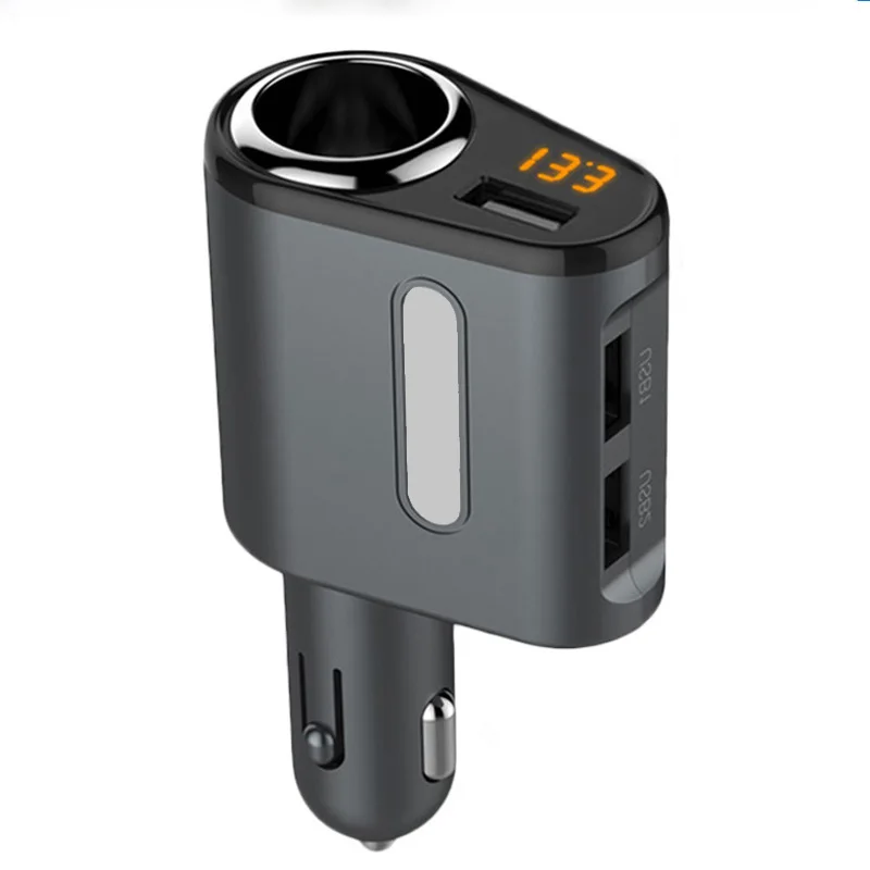 Rylybons тройной Переходник usb для зарядки в машине светодиодный дисплей 3 порта