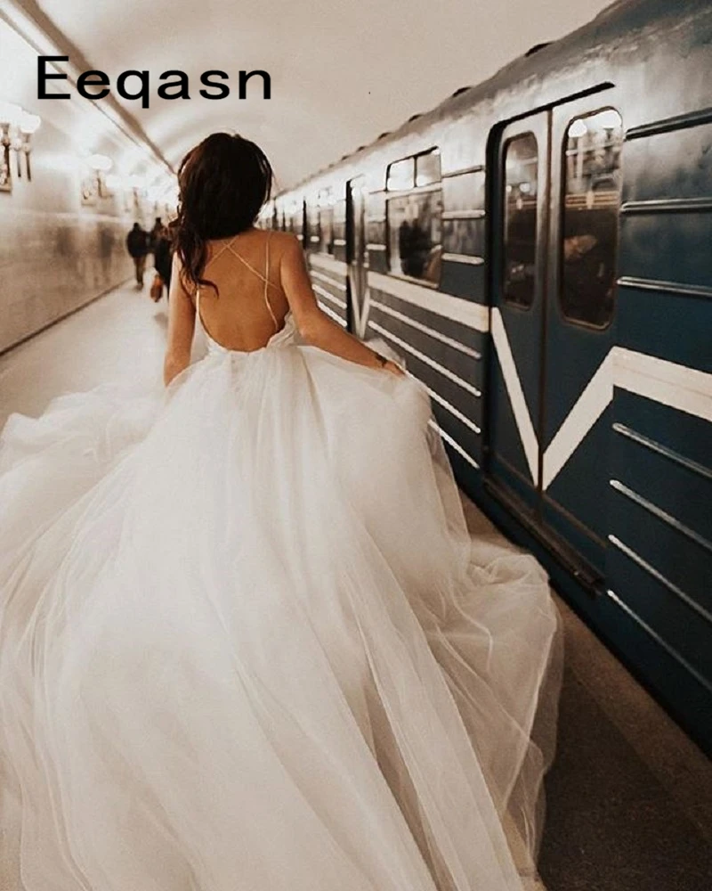 Новое свадебное платье Boho 2020 элегантное Тюлевое ТРАПЕЦИЕВИДНОЕ сексуальное