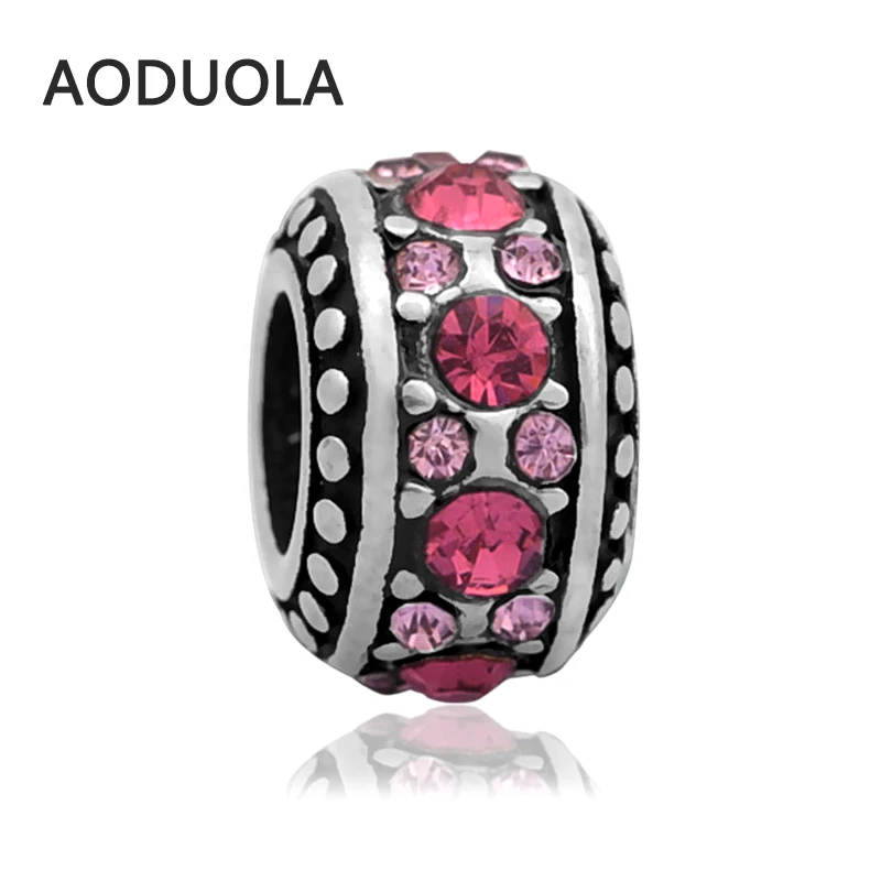 2 шт. в партии из нержавеющей стали Европейский разделитель со стразами бусины