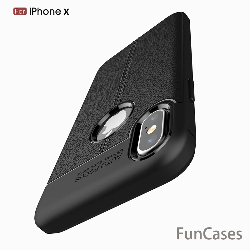 Для Apple iphone X случае роскоши искусственная кожа мягкая TPU Защитная крышка