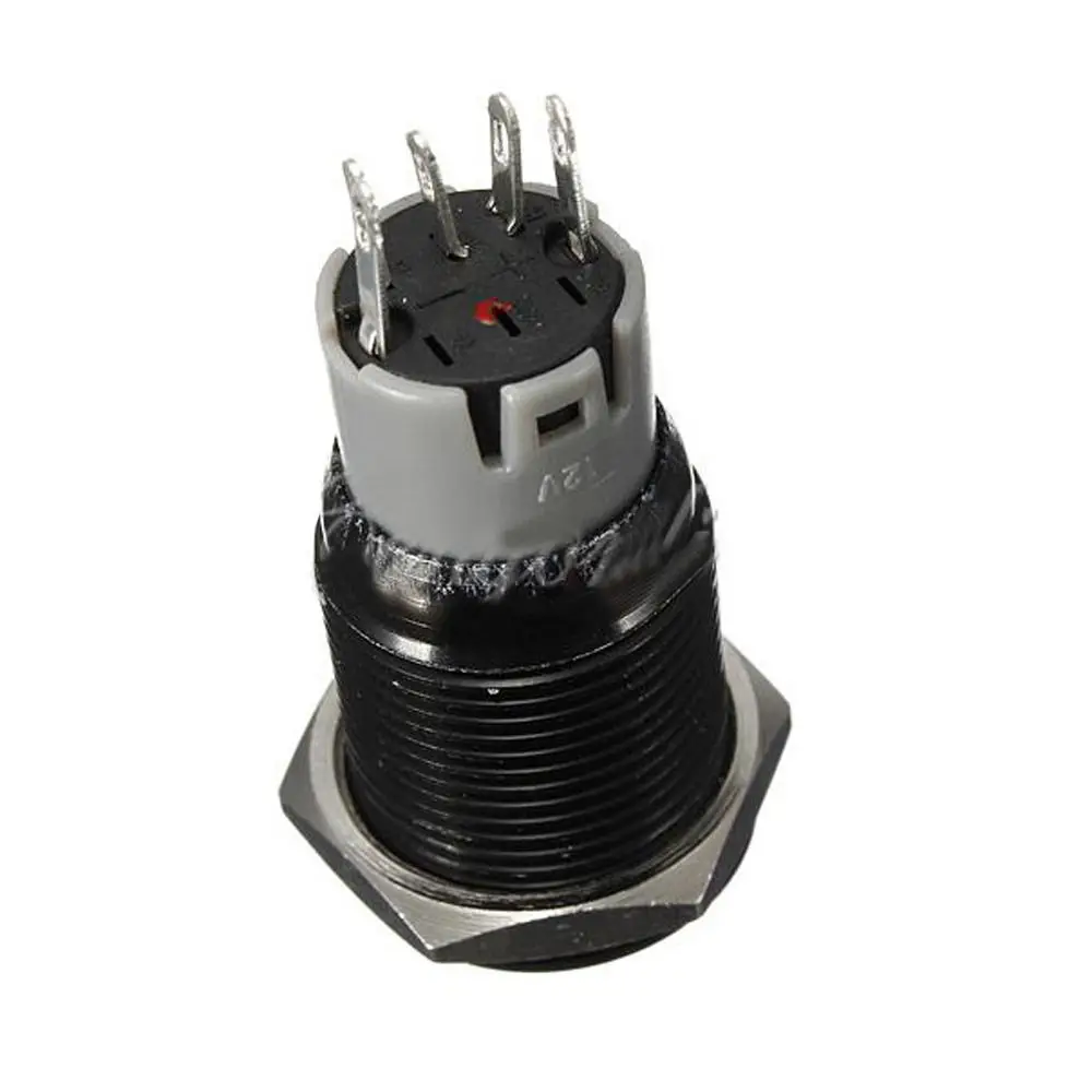 EE support 2 шт. 12 В 3 а цвета светодиодный выключатель света 16 мм черный металлический