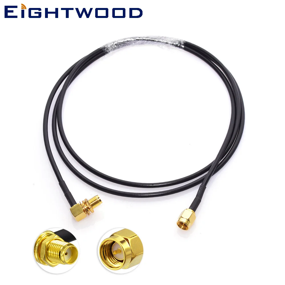 

Eightwood Conversion Car DAB+ Radio Cell Phone GPS 4G Antenna Extension SMA Female Right Angle to SMA Male RG174 Coaxial Cable