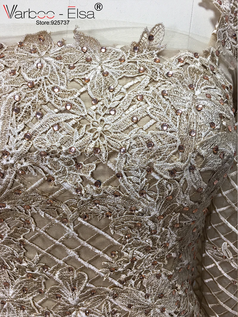 VARBOO_ELSA прямое стильное платье на выпускной 2018 Robe De Soiree шампанское винтажное