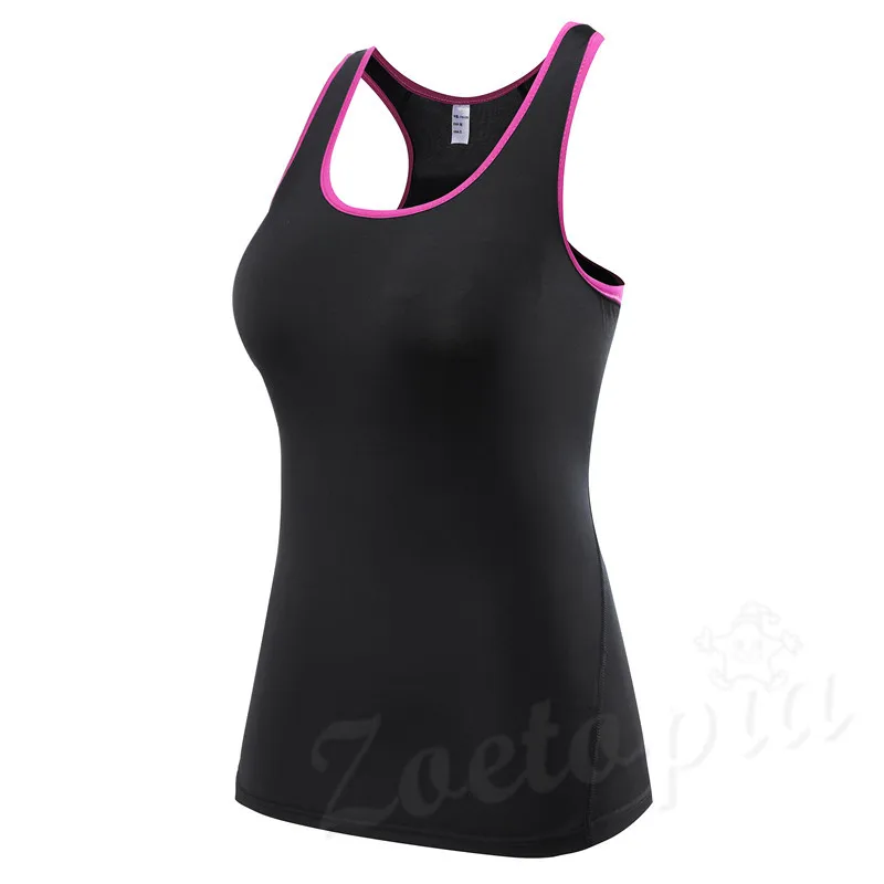Black and Pink Женский спортивный жилет Фитнес-майки Активная одежда Тренировки Йога Одежда футболка Бег Тренажерный зал Бег Жилет - Цвет: Black and Pink