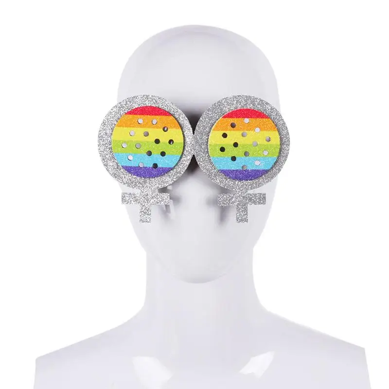 2pcs Glasses Funny Attractive Rainbow Creative Gay Mark Sunglasses Photo Props Eyeglasses Party Accessories for Carnival