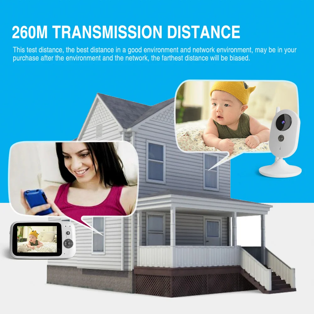 Портативный Беспроводной Детский Монитор 3 5 дюймов ЖК цифровой аудио