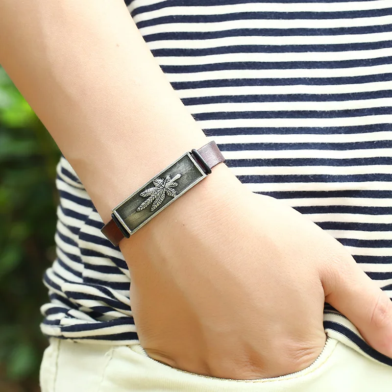 Классический мужской и женский браслет в богемном стиле с Кленовым листом из