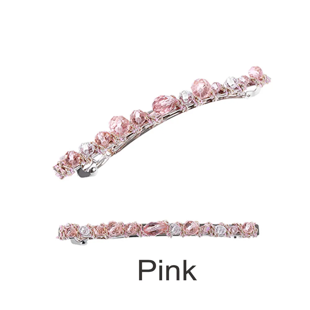 pink 1 шт. Металлические Хрустальные заколки для волос для женщин и девочек блестящие стразы заколки-невидимки, аксессуары для волос зажим заколка аксессуары для укладки волос - Цвет: pink