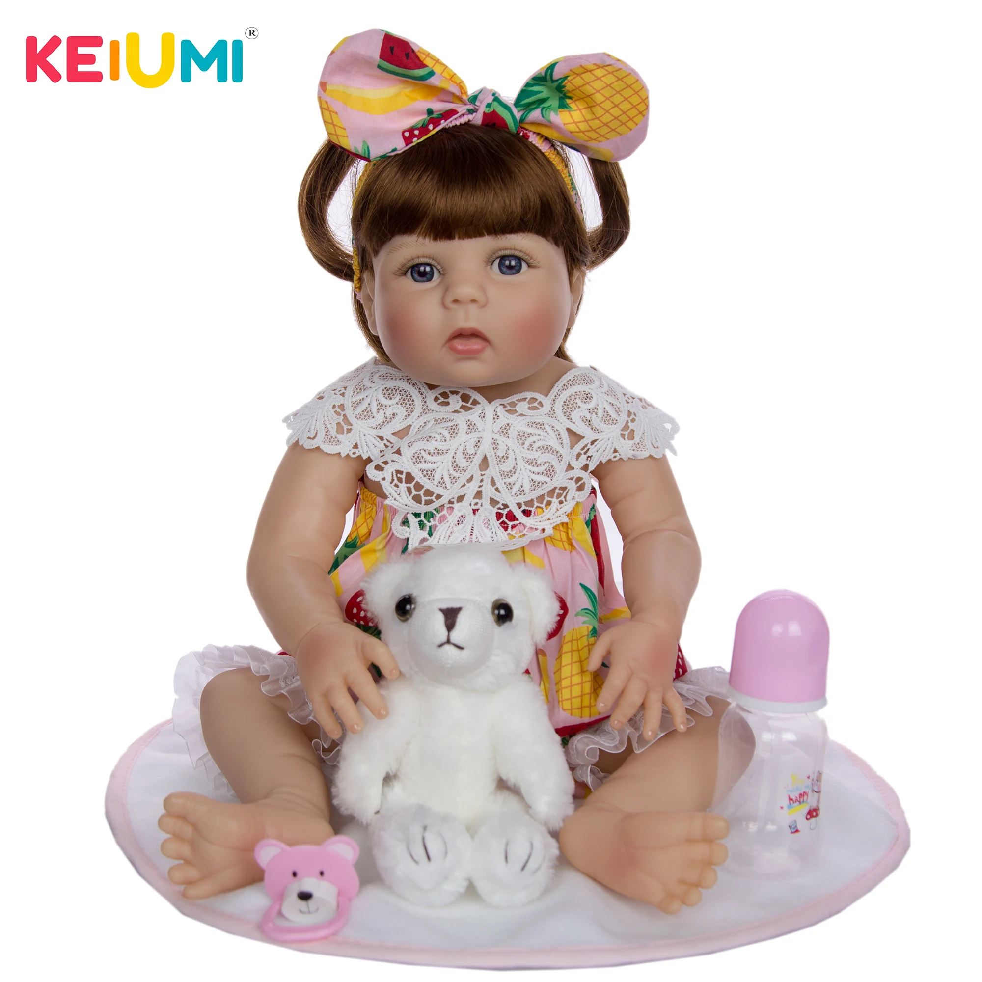 Реалистичная Милая 23 дюймовая виниловая Кукла Reborn Baby для девочек с милым