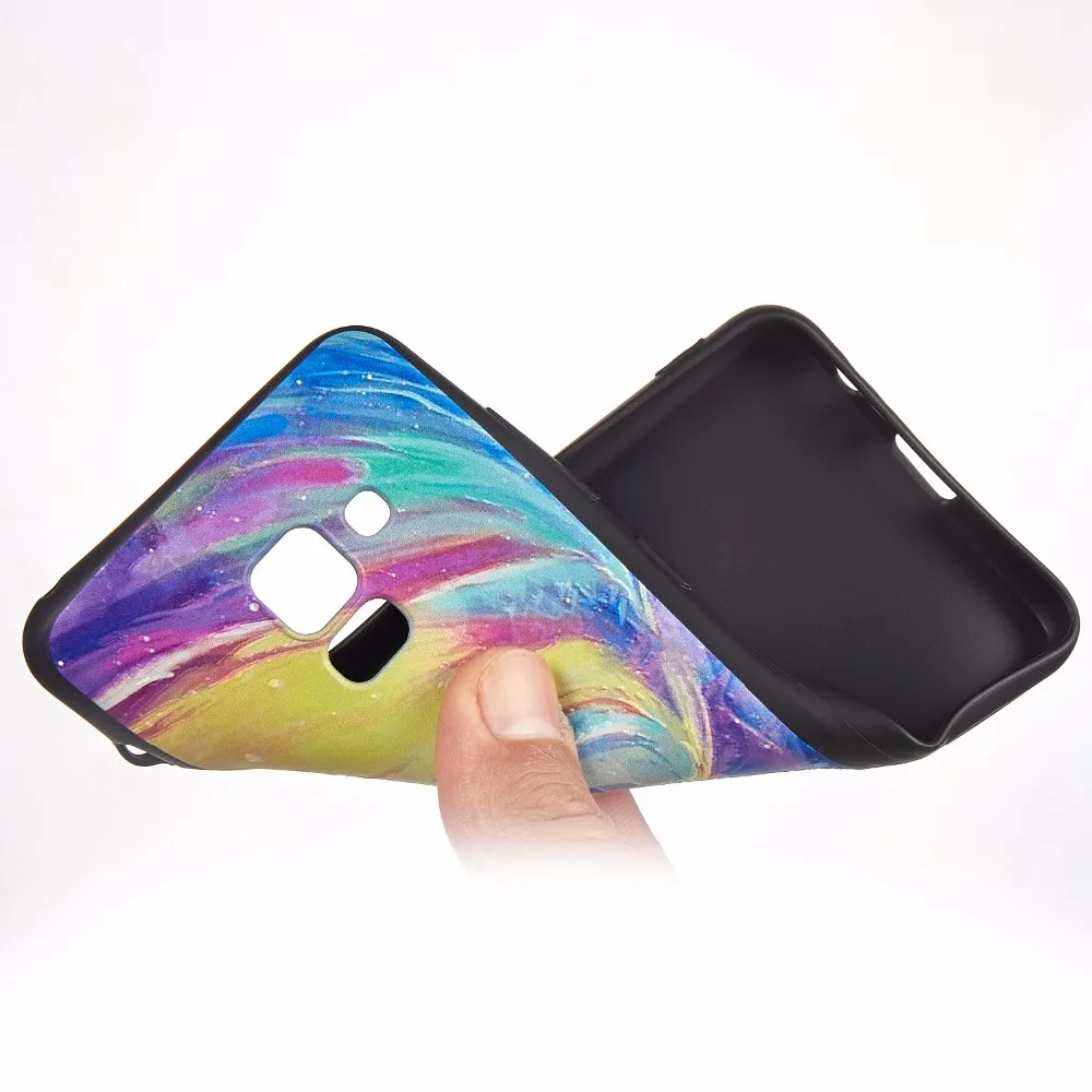 Задняя крышка для samsung J6 2018 J4 чехол 3D защитный кожух телефона мягкий силиконовый