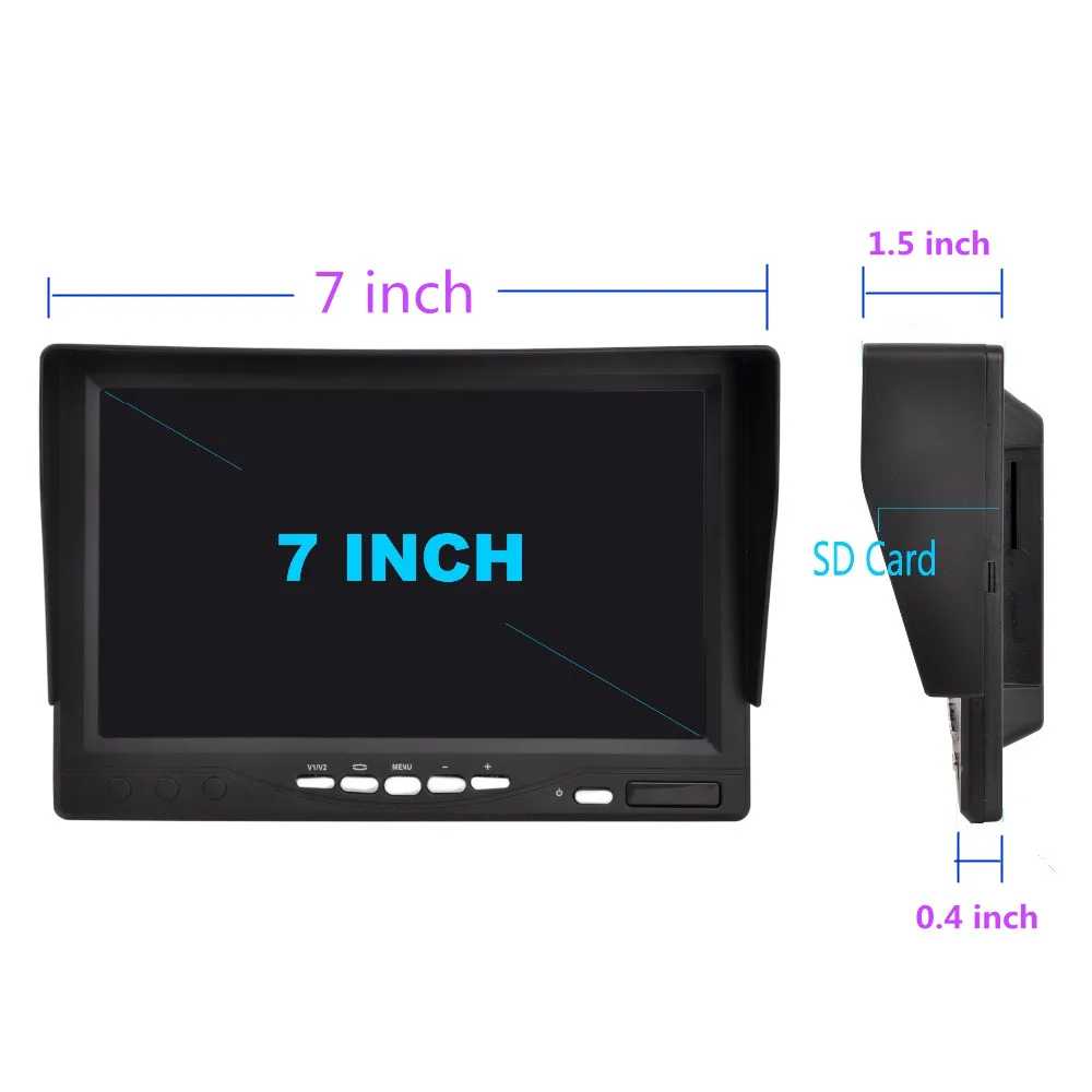 Новый 7 дюймовый раздельный экран IPS 2 1024*600 AHD автомобильный монитор регистратор DVR