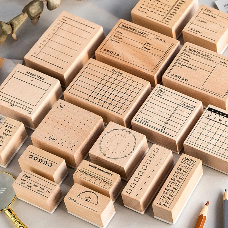 1 шт. Памятка временной шкале календарь символ деревянный Резиновый Штамп Дети DIY