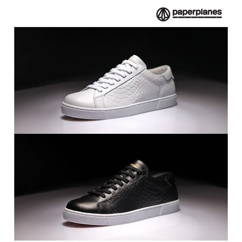 Paperplanes PP1353 мужские кожаные кроссовки с низким верхом на питоне спортивная обувь