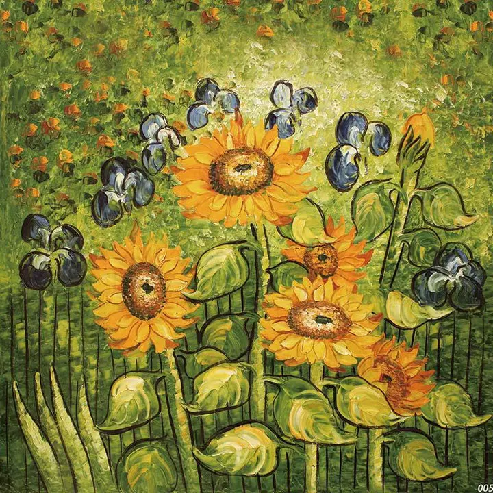 

Sunflower Oil Painting backdrops Vinyl cloth High quality Computer print children kids Photography Backgrounds