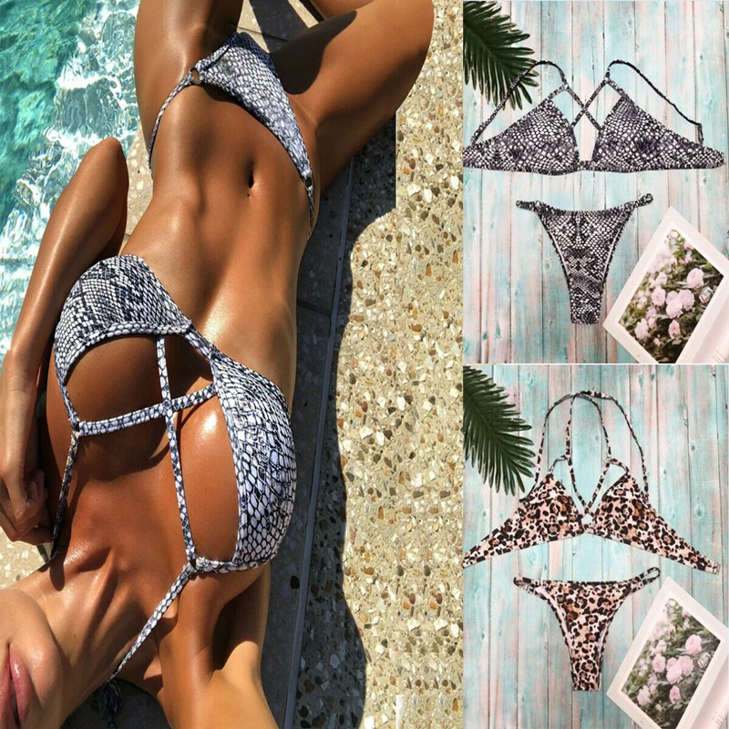 Женский сексуальный комплект бикини пуш ап с подкладкой из двух частей купальный