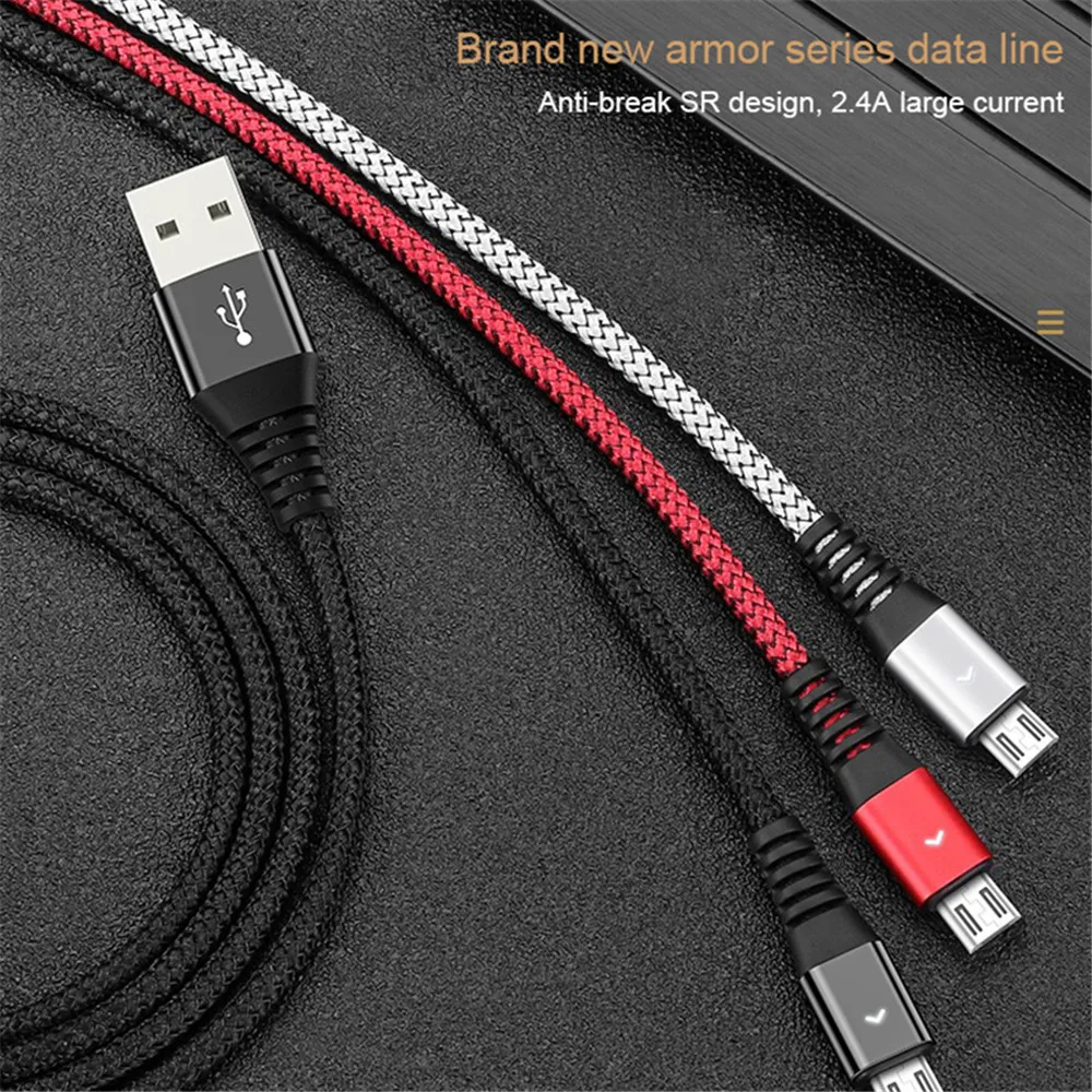 NOHON Micro USB Led Data Cable For Samsung Galaxy S7 S6 Huawei Xiaomi Redmi Note 4 4X Mobile Phone 2.4A Fast Charger Cables 1.2M | Мобильные