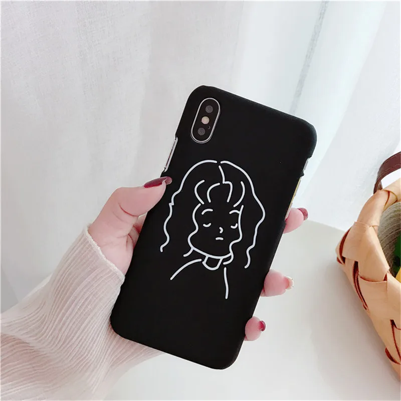 Для iPhone 6 S 7 8 плюс Силиконовые чехлы Art абстрактная девушка линии для 5 5s se X XR XS Max