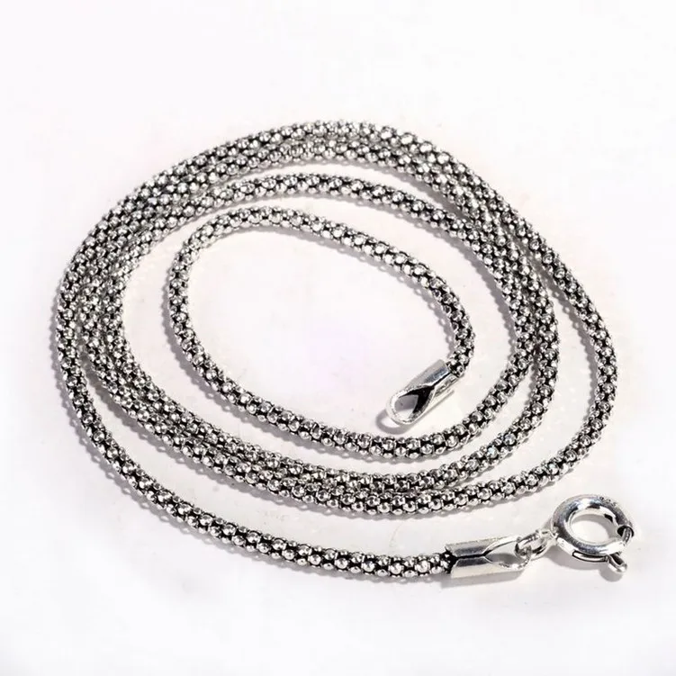 

Серебряные изделия из тайского серебра, оптовая продажа, ювелирные изделия из стерлингового серебра 925 пробы, ожерелье с цепочкой из попкор...