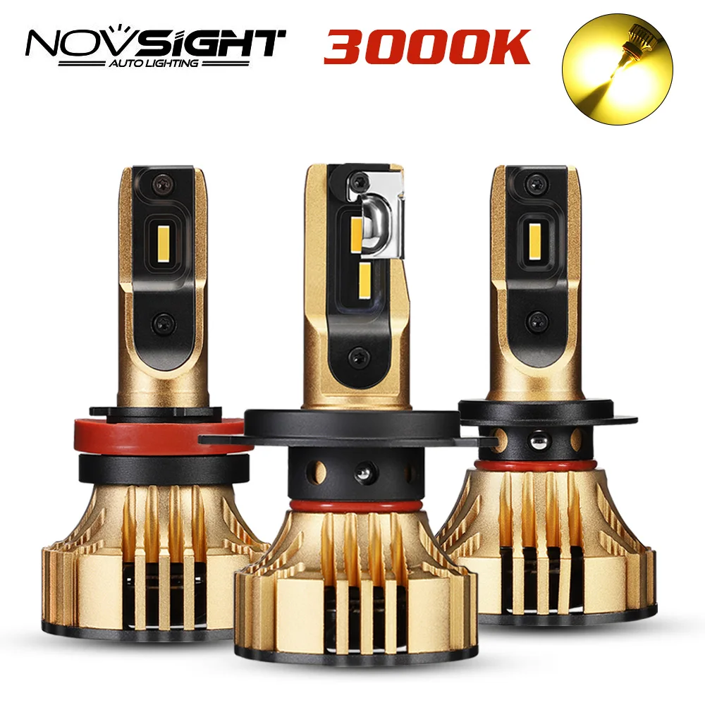 NOVSIGHT H4/9003/HB2 9007/HB5 9008/H13 Hi/Lo луч светодиодный фары для автомобиля лампы 72 Вт 12000LM 3000 K Золотой желтый автомобиль Automotivo лампы