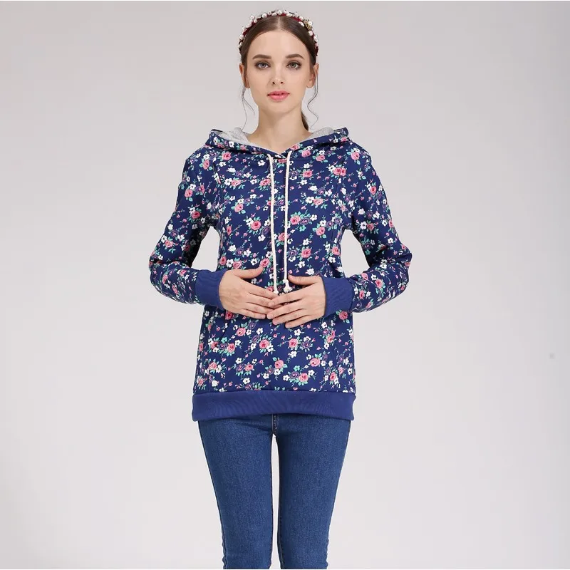 Emotion Moms хлопок зимняя одежда для беременных футболка для кормящих грудью топы для беременных свитер с капюшоном для беременных женщин