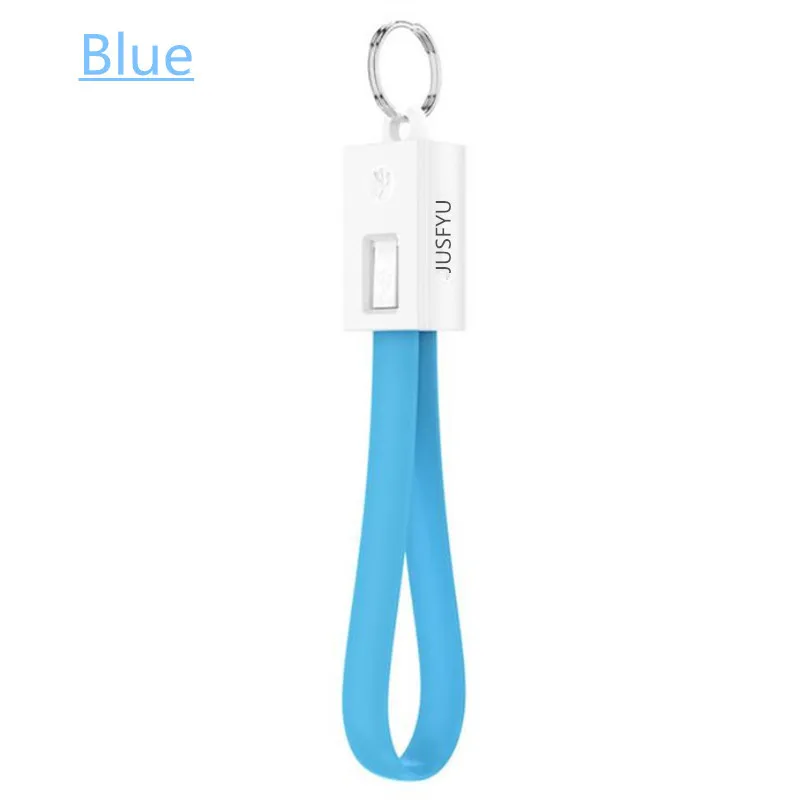 JUSFYU брелок зарядное устройство для iPhone 6 6s Plus Micro USB кабель type C кабель для зарядного устройства портативный USB-C PD кабель для синхронизации данных USB аксессуар - Тип штекера: Blue