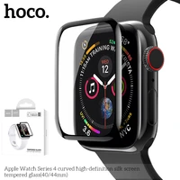 hoco 3d curved tempered glass screen protector for apple watch series 4 iwatch 40mm 44mm full cover protective screen film band