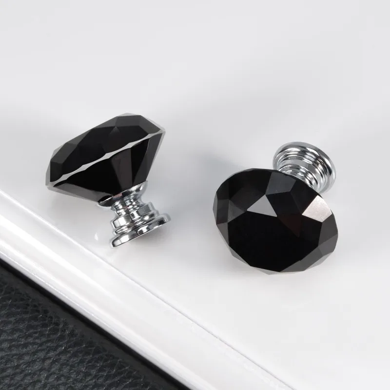 30 мм кристалл ручки Кухня шкафа и для мебели Цветной Diamond Форма ручка на дверь