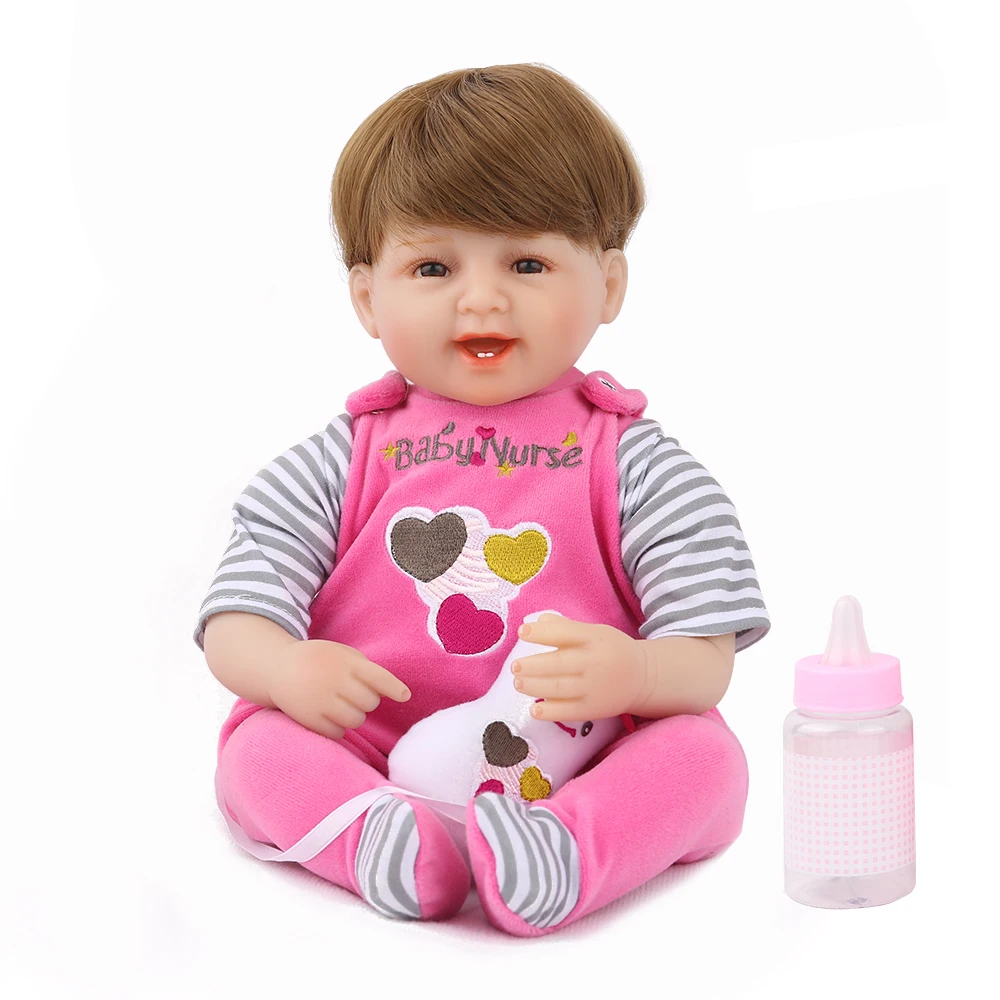 Кукла NPK Reborn Baby DOLL 45 см Реалистичная розовая плюшевая игрушка для новорожденных