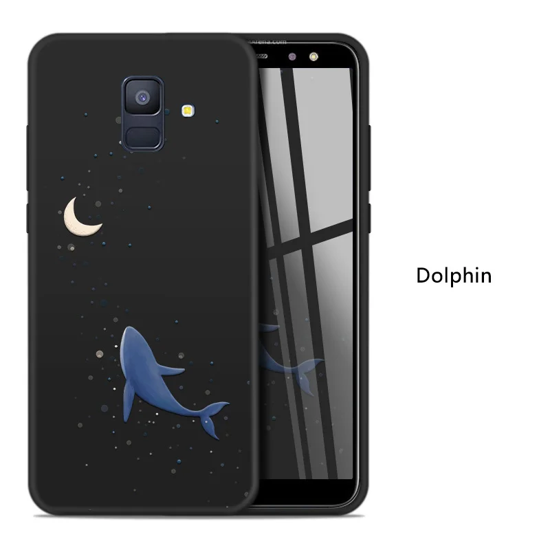 Dolphin Милый чехол для samsung Galaxy A7 силиконовый чехол для телефона 3D рельефный чехол для Galaxy ya5 A6 A7 A8 Plus бамперы Fundas Coques - Цвет: Dolphin