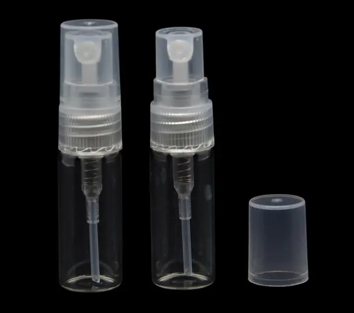 Бесплатная доставка 1000 шт. 2 мл стеклянный мини-флакон для парфюма с распылителем