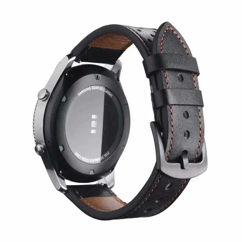 22 мм ремешок из натуральной кожи для samsung Galaxy Watch 46 мм ремешок для замены отверстия браслет для Amazfit Stratos 2 темп ремешок