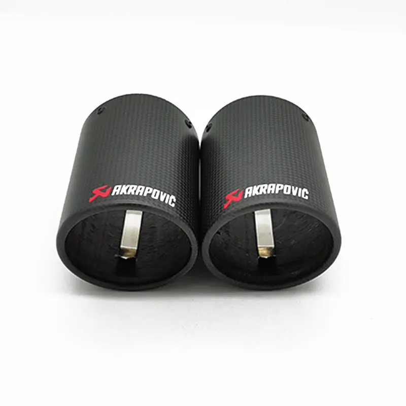 Akrapovic наконечник выхлопной трубы из углеродного волокна для Volkswagen Polo VW Golf 6 7 MK7 Jetta Mk6 Lavida Bora Scirocco 1,4 T - Color: 2 pieces