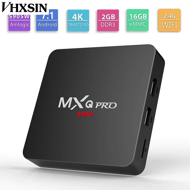 VHXSIN 5 шт./партия mxq Pro MINI 4 K Android 7 1 tv Box Amlogic S905W четырехъядерный 2 Гб 16 смарт-ТВ коробка