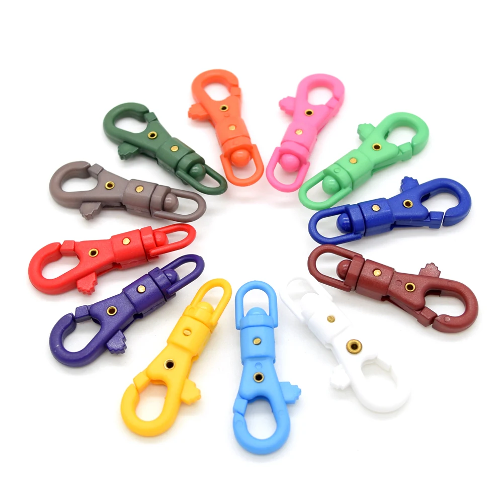 Gancho giratorio de pl&aacute;stico para mochila, correa de 1/4mm, colorido, 6,5 pulgadas-2