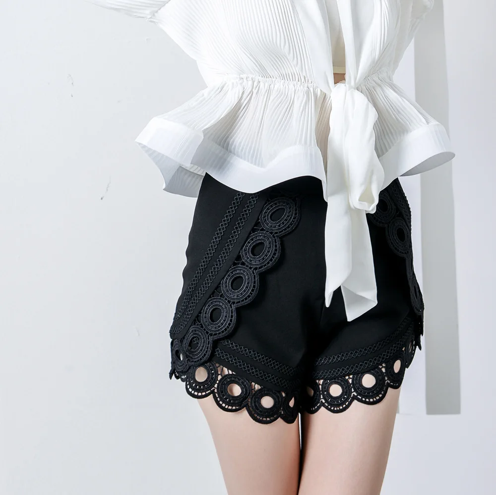Женские кружевные широкие шорты с высокой талией уличная одежда лето 2019 | Женская