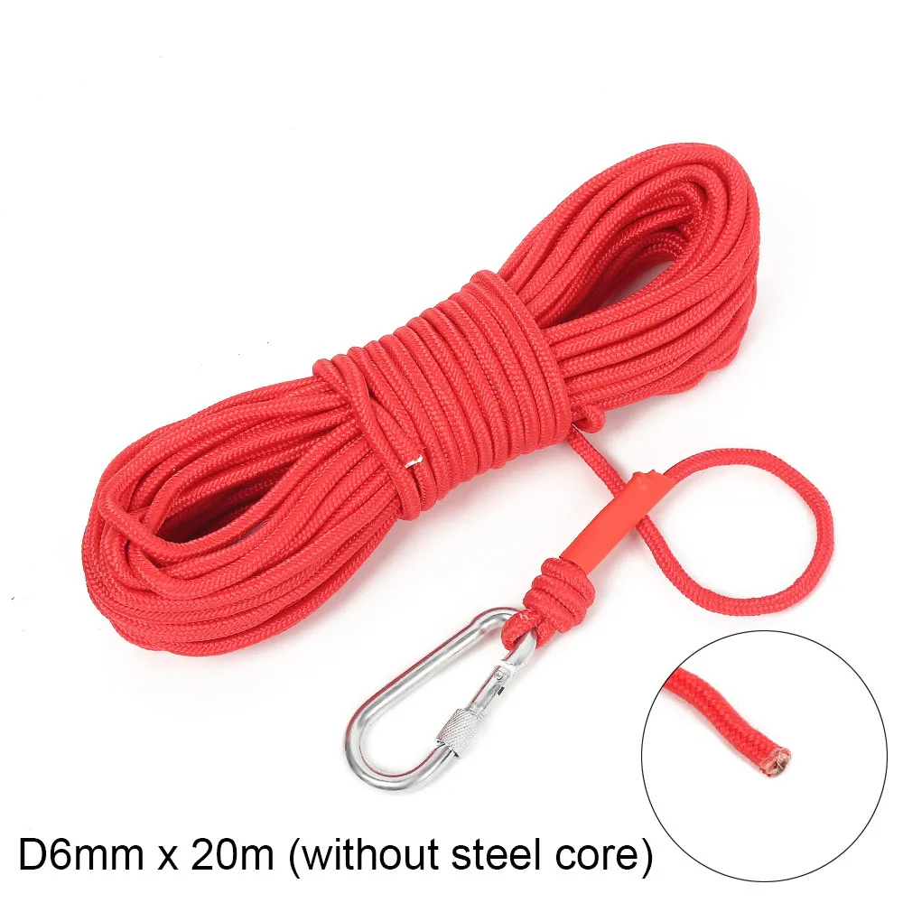 D6 20M NO steel core 260 кг до 360 кг сильное неодимовое кольцо рыболовный магнит магнитный материал Deep Sea спасательные восстановительные поисковые магниты с веревкой - Цвет: D6 20M NO steel core