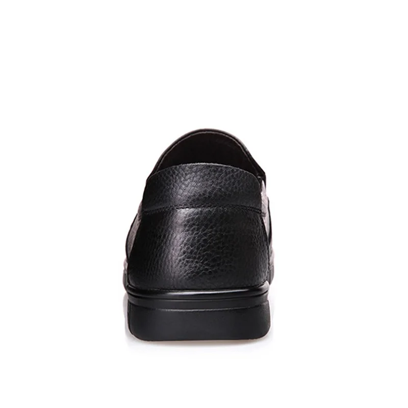 Мужские кожаные туфли без застежки LIN KING однотонные повседневные деловые для