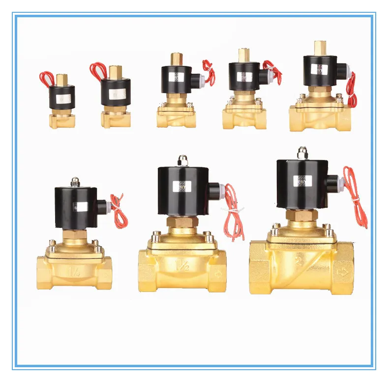 

220V 24V 12V 2 Way 1/8" 1/4" 3/8" Female thread Gas Water Pneumatic Electric Solenoid Valve Oil 2W-025-08K Wire Lead Type N/O