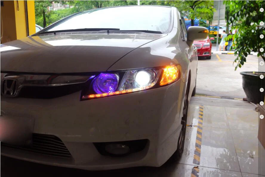 2 Шт Автомобильные стильные фары для CIVIC 8th фары DRL 2006 2007 2008 год светодиодный ходовые огни биксеноновые фары противотуманные фары