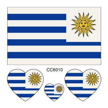 Rocooart CCFlags 6X6 см США американская Австралия Бразилия Флаг Германии Временные татуировки стикер боди-арт переводная вода поддельные татуировки - Цвет: CC6010