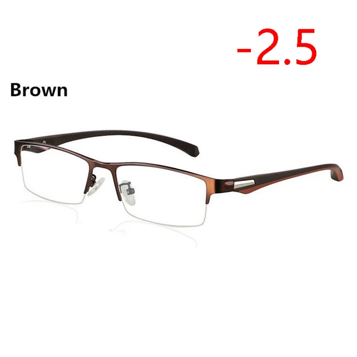 Myopia 250 Новинка, полуоправа, солнечные фотохромные очки для близорукости, оптические мужские очки для студентов, близорукие очки, очки по рецепту-1,0-4 - Цвет оправы: Myopia 250