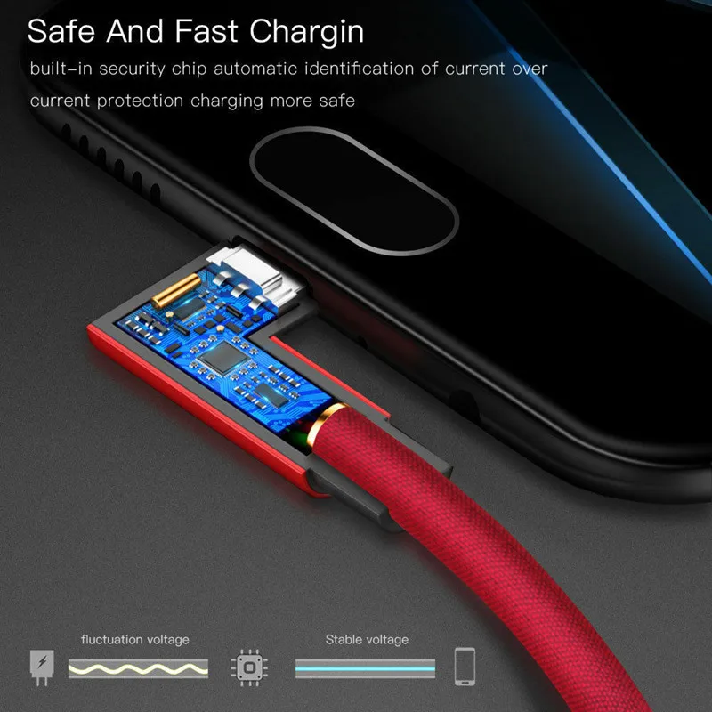 Кабель Micro usb кабель 2 м Быстрый зарядный кабель usb L шнур 90 градусов для телефонов samsung Xiaomi Android