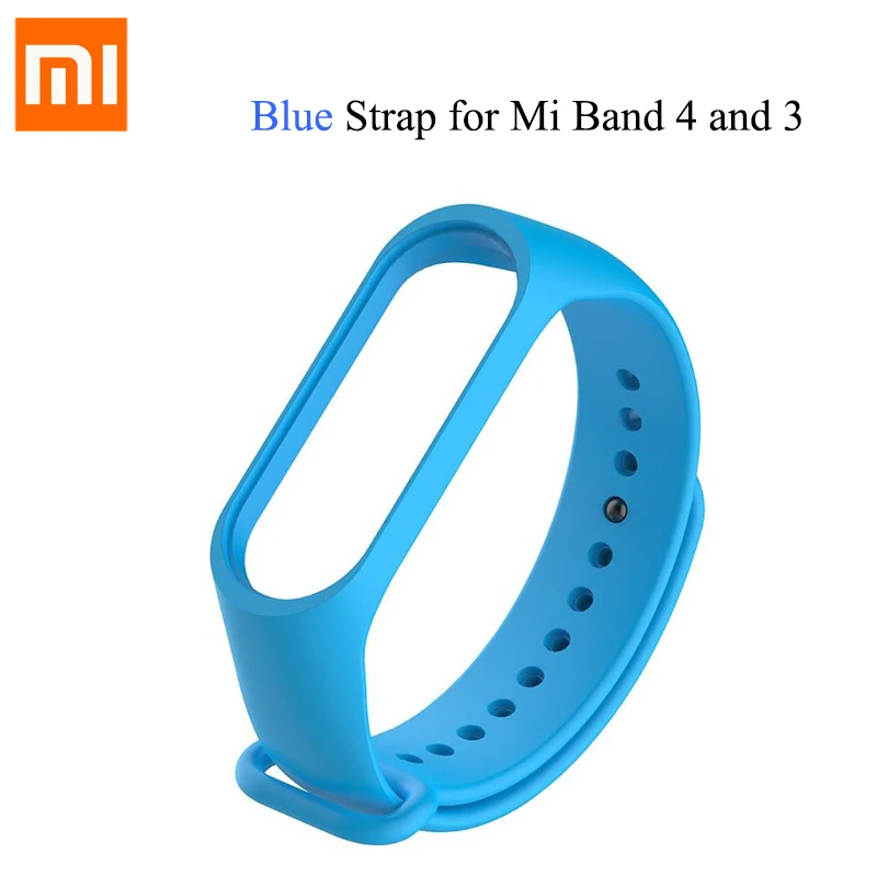 Blue Силиконовый браслет mi band 3 mi Band 4, браслет для оригинальных Xiaomi mi Band 3 и 4, ремешок на запястье, Сменный ремень Band 3 band 4 - Цвет: Blue